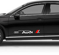 Наклейка Audi на передние двери (белый)