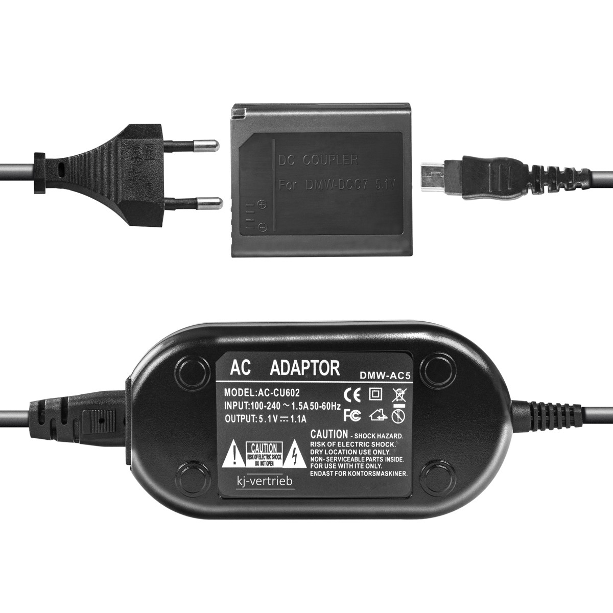 Мережевий адаптер DMW-AC5+DMW-DCC7 (разом акб DMW-BCJ13) для камер Panasonic DMW-LX5, DMW-LX7-живлення від мережі