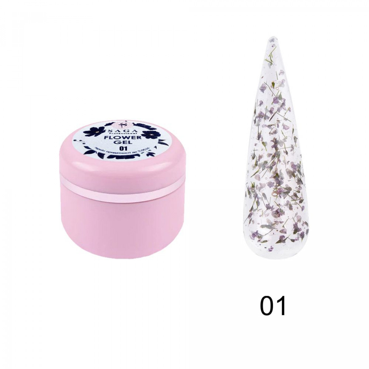 Гель з сухоцвітом Saga Professional Flower Fairy Gel № 01, 5 г, фото 1
