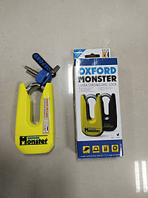 OF36M Протиугінний мотозамок на диск Oxford Monster Ultra Strong Disc Lock Yellow
