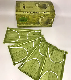 Маска хакі медична Meditex тришарова 50 шт