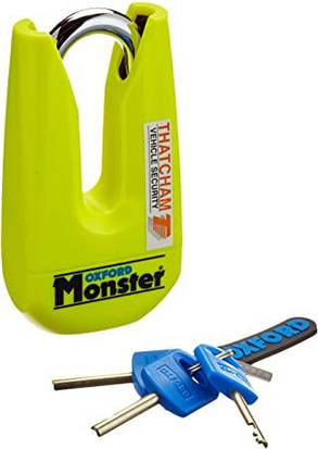 OF36M Протиугінний мотозамок на диск Oxford Monster Ultra Strong Disc Lock Yellow, фото 3