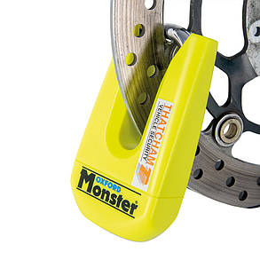OF36M Протиугінний мотозамок на диск Oxford Monster Ultra Strong Disc Lock Yellow, фото 4