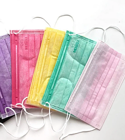 Маска медична 5 різних кольорів Meditex (в індивідуальному па.) 5 шт.