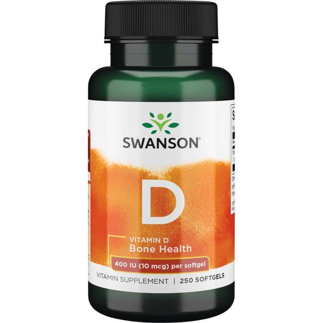 Вітамін Д, Swanson, Vitamin D, 400 IU (10 мкг), 250 капсул