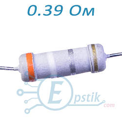 Резистор 0.39 Ом ±1% MF 1Вт вивідний