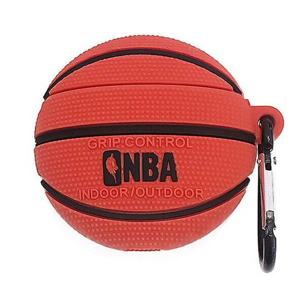 Чохол для навушників AirPods 1/2 баскетбольний м'яч NBA оранжево-чорний