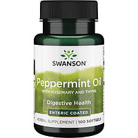 Олія перцевої м'яти, Swanson, Peppermint Oil Combination, 100 капсул