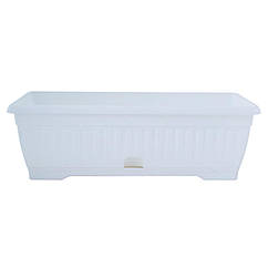 Вазон балконний Терра з підставкою 100*19 см 19 л білий Алеана