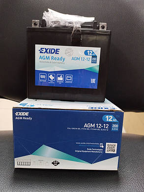 Акумулятор для мотоцикла гелевий EXIDE AGM12-12M 12Ah 200A 150x90x145 для BMW R 1200 / BMW K 1200-1300, фото 3