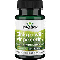 Гінкго з винпоцетином, Swanson, Ginkgo with Vinpocetine, 40/5 мг, 60 капсул