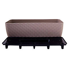 Вазон балконний Ротанг з вставкою 50х18 см 10 л какао Алеана