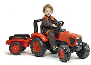 Педальний Трактор з причепом великий помаранчевий FALK 2060 AB від 3 до 7 років Франція