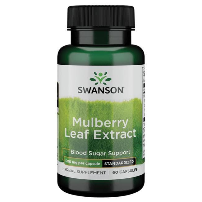 Екстракт листя шовковиці, Swanson, Mulberry Leaf Extract, 500 мг, 60 капсул