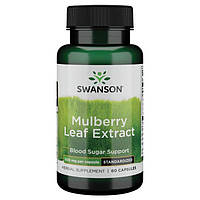 Экстракт листьев шелковицы, Swanson, Mulberry Leaf Extract, 500 мг, 60 капсул