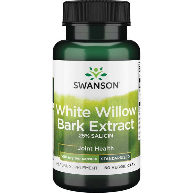 Кора білої верби максимальної сили, Swanson, Maximum Strength White Willow Bark, 500 мг, 60 капсул