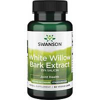 Кора белой ивы максимальной силы, Swanson, Maximum Strength White Willow Bark, 500 мг, 60 капсул