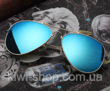 Солнцезащитные очки капельки AVIATOR JACKFALALI унисекс голубые ...