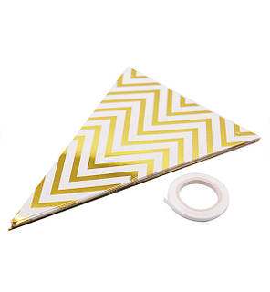 Паперова гірлянда прапорця "Gold", довжина - 2 м., (12 прапорців), фото 3