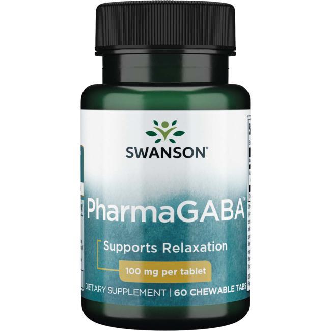 Гамма-аміномасляна кислота GABA, Swanson, 100 мг, 60 жувальних таблеток