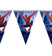 Бумажная гирлянда из флажков " Spider-Man", длина - 2 м