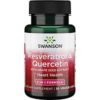 Ревератрол і Кверцетин, Swanson, Resveratrol & Quercetin, 30 капсул