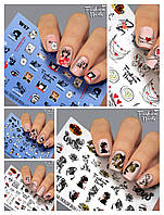 Комплект наклеек для ногтей 5штук - Наклейки микки маус на ногти Слайдер-дизайн Китайский Дракон Fashion Nails