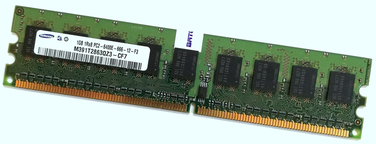 Оперативна пам'ять з корекцією помилок ECC Samsung DDR2 1Gb 800MHz 6400E 1Rx8 CL6 (M391T2863QZ3-CF7) Б/В