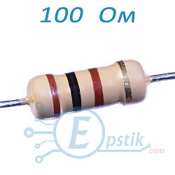 Резистор 100 Ом ±5% CFR 1Вт вивідний