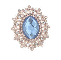 Камінь в ажурній оправі золото 2,4*2,8 см світло-синій