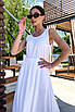 Довге літнє біле бавовняне плаття, фото 7