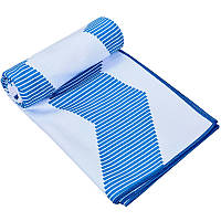 Полотенце для йоги (коврик для йоги) YOGA TOWEL My Fit Y-YGT 75 см x 186 см белый-синий