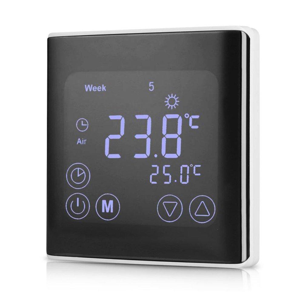 Терморегулятор EcoTerm BSN Чорний / Програмований, сенсорний, для теплої підлоги, фото 1