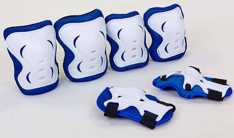 Захист дитяча наколінники, налокітники, рукавички Record SK-6328B (р. S-3-7лет, синій-білий)