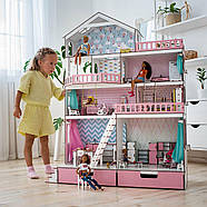 "ВЕЛИКИЙ ОСОБНЯК" ляльковий будиночок NestWood для ляльок LOL/OMG/Барбі, рожевий, фото 4