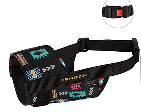 Намордник для собак ТМ BronzeDog нейлоновий регульований ацтек М 19-26 см