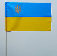 Прапорець (прапорець) України з гербом, поліестер, 17×26 см.
