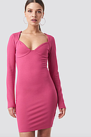Розовое однотонное платье Na-KD Арт:1560-000044-0984-004