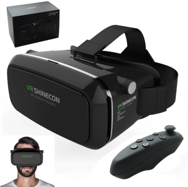 Окуляри віртуальної реальності з пультом VR Shinecon чорні