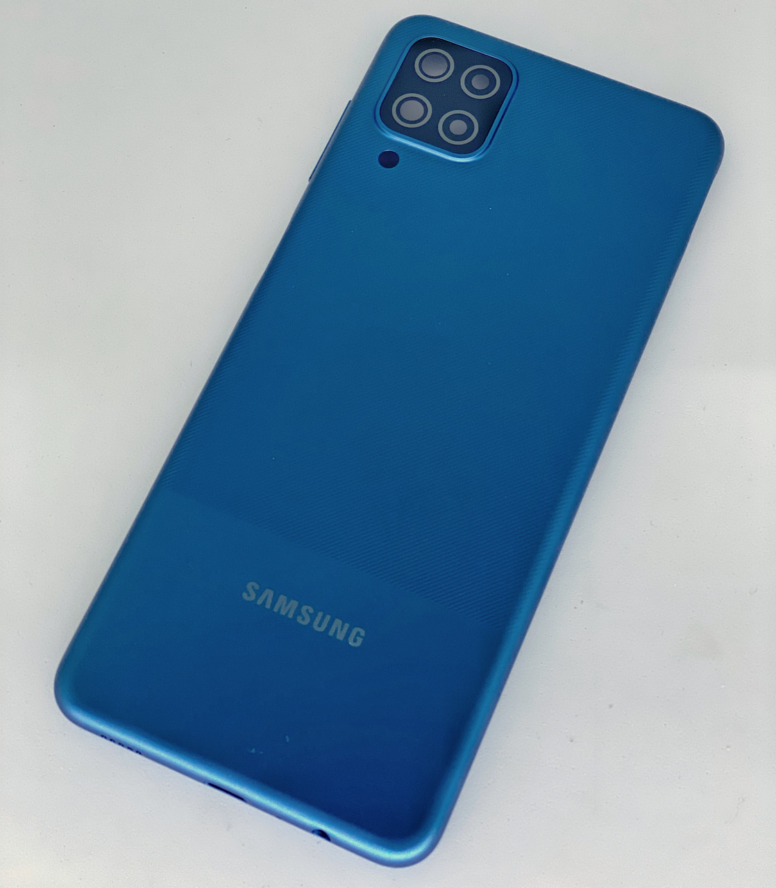Задня кришка для Samsung A125F Galaxy A12, синя, зі склом камери