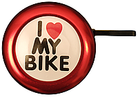 Звонок велосипедный I LOVE MY BIKE красный(409295)