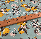 Стрейч Кулір в рулоні з рисунком 180 gsm Туреччина 180 см Лимони, фото 2