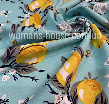 Стрейч Кулір в рулоні з рисунком 180 gsm Туреччина 180 см Лимони