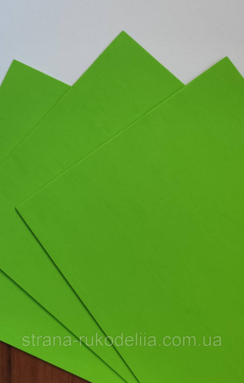 Фоамиран EVA, размер 20*30 см , толщина 2 мм , цвет светло- зелёный - фото 4 - id-p1083771223