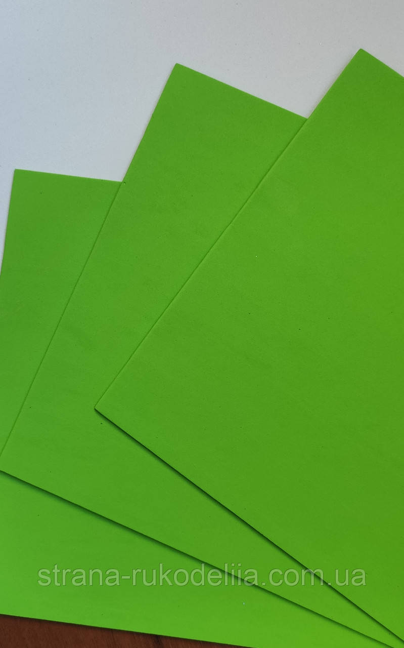 Фоамиран EVA, размер 20*30 см , толщина 2 мм , цвет светло- зелёный - фото 3 - id-p1083771223