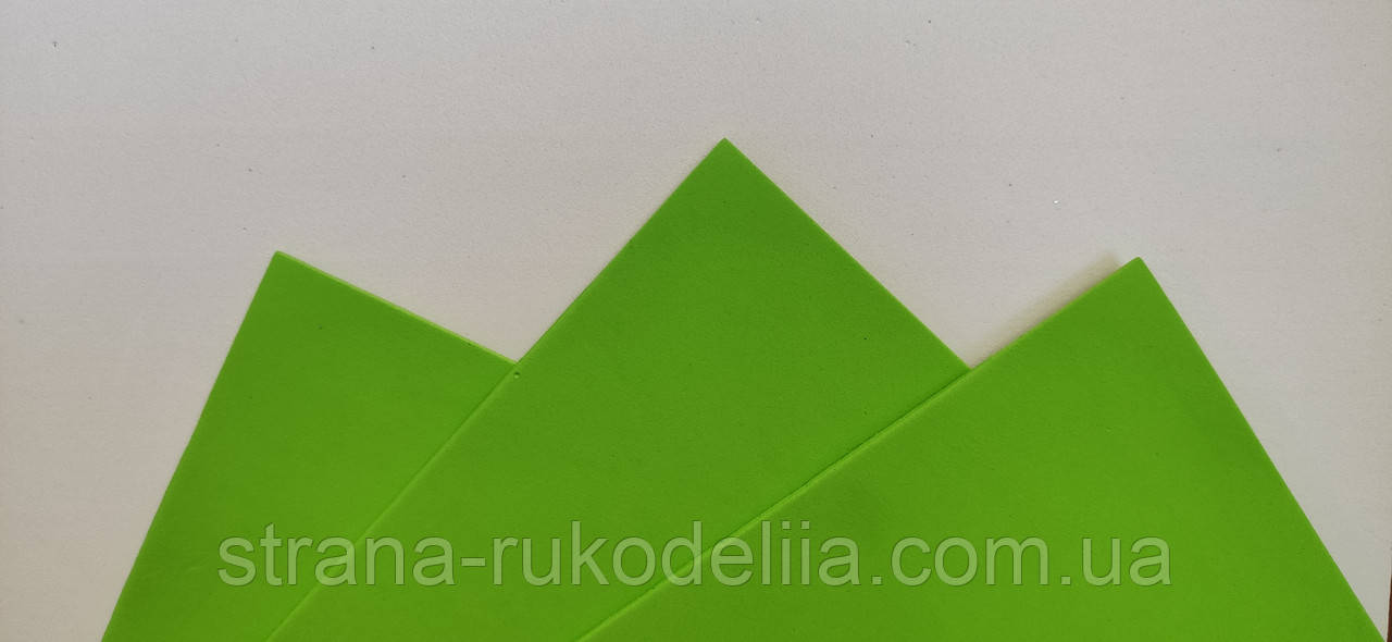 Фоамиран EVA, размер 20*30 см , толщина 2 мм , цвет светло- зелёный - фото 2 - id-p1083771223