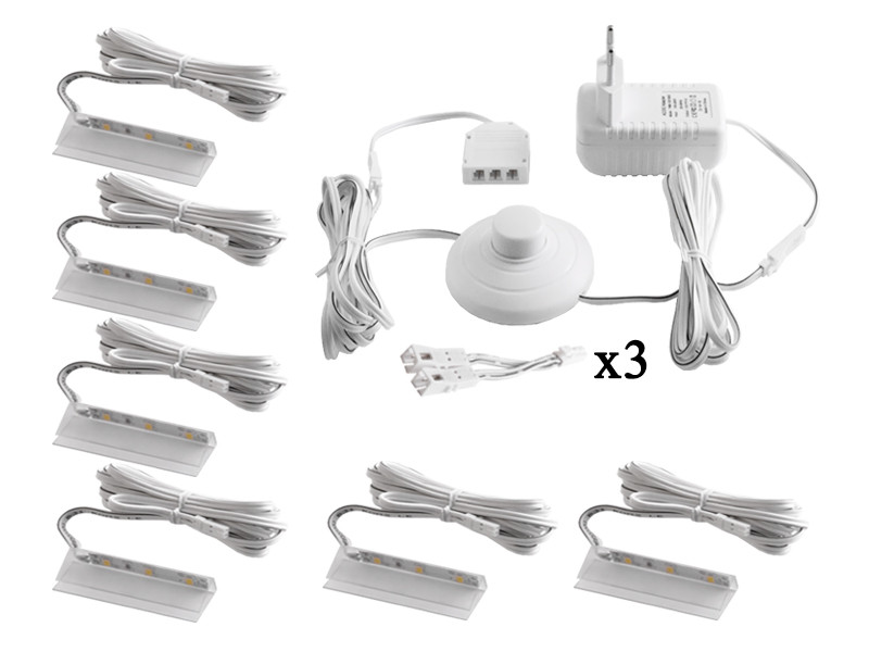 Комплект Светодиодных Клипс Пластиковых для Подсветки Стеклянных Полок ...