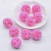 Помпон з фатіну 2,5 см яскраво-рожевий