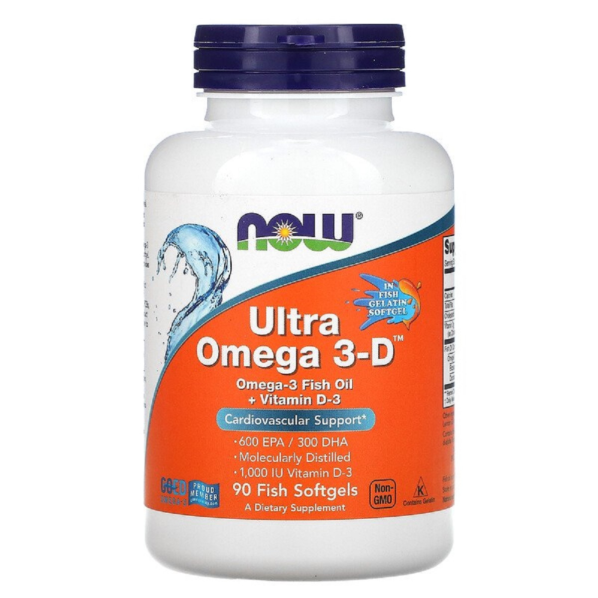 Ультра Омега 3 і Вітамін D, Ultra Omega 3-D, Now Foods, 90 Гельових Капсул