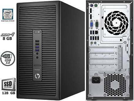 HP Elitedesk 600 G2 MT / Intel Core i3-6100 6th Gen (2 (4) ядра по 3.7 GHz) / 8 GB DDR4 / 128 GB SSD / Intel, фото 1